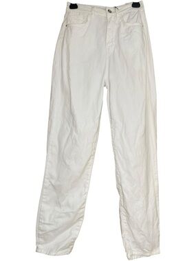 Zara Mom Fit High Rise Jeans White